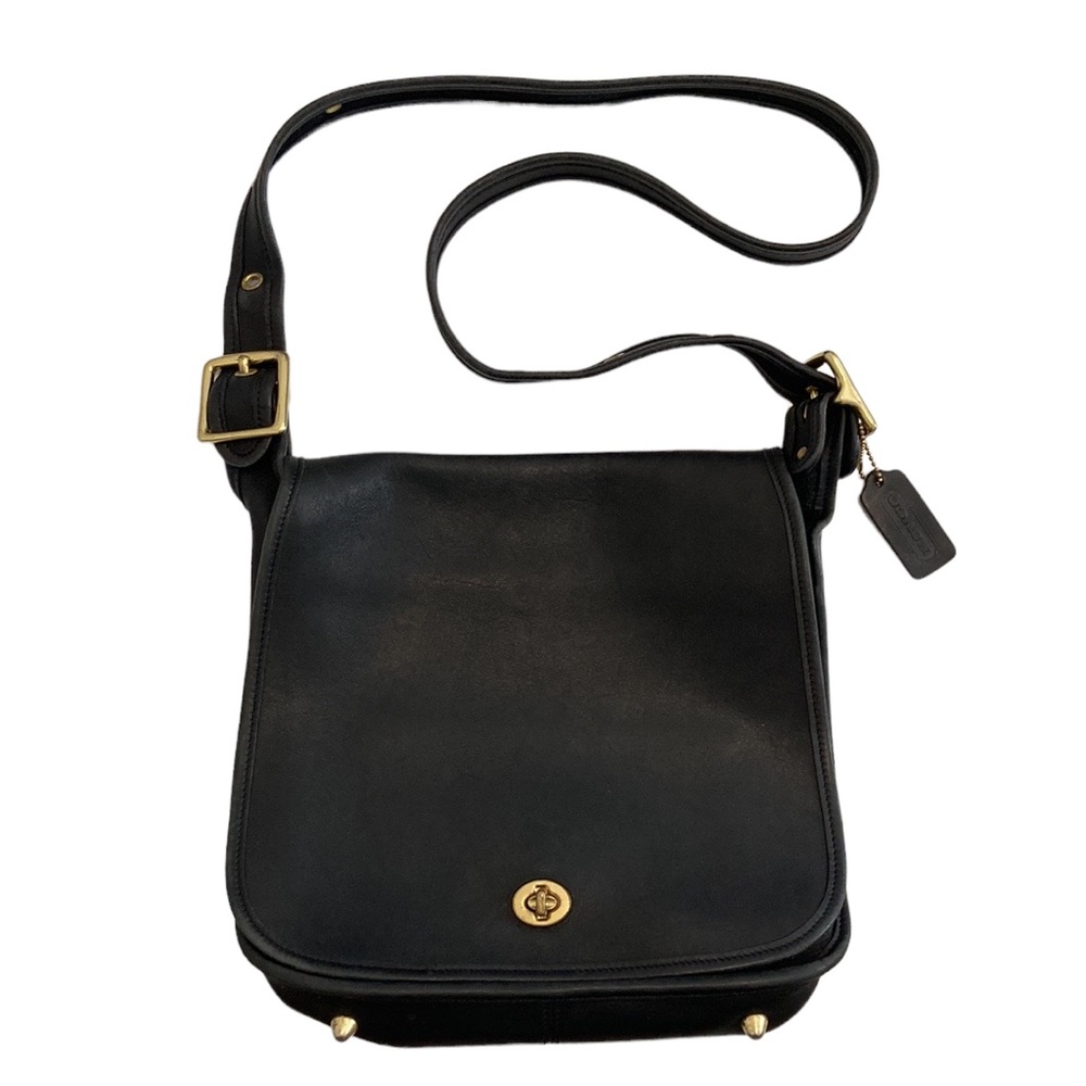 Vintage Coach Black Stewardess Shoulder Bag 9525